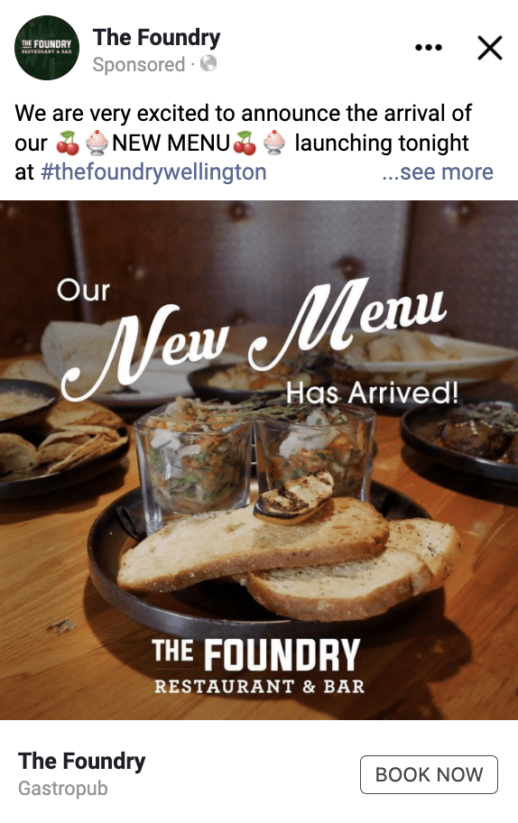 The Foundry Wellington Restaurant marketing
